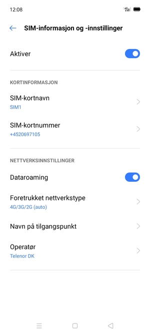 Slå Dataroaming på eller av