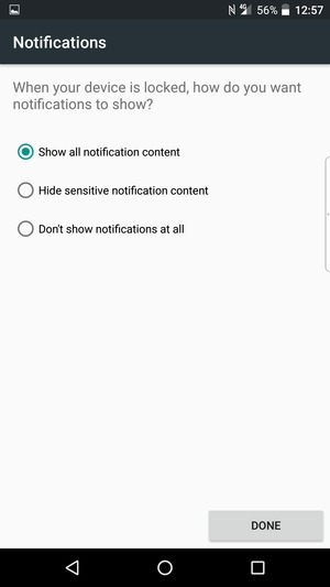 Select your preferred option and select DONE
