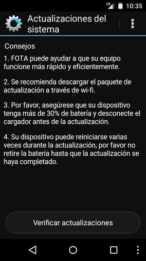 Seleccione Verificar actualizaciones