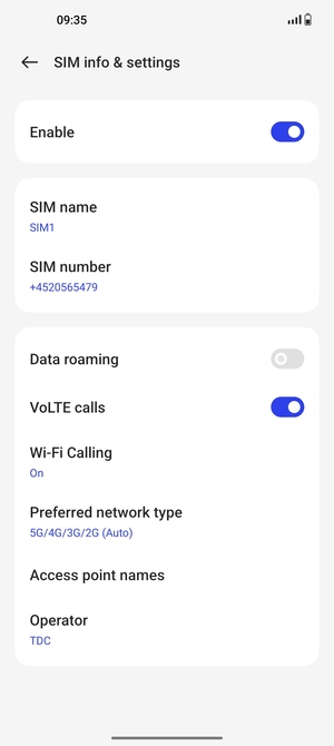 Select Access point names
