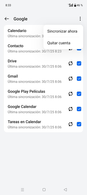 Seleccione Sincronizar ahora