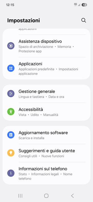 Scorri e seleziona Aggiornamento software
