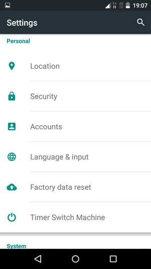 Scroll to and select Security