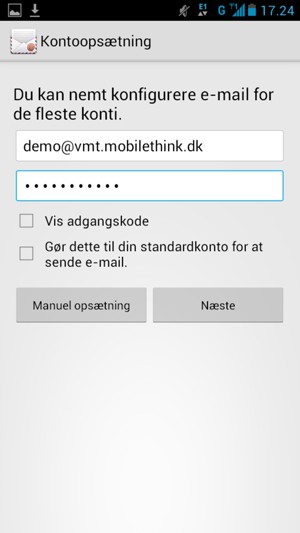 Indtast din e-mailadresse og adgangskode. Vælg Næste