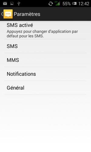 Sélectionnez SMS