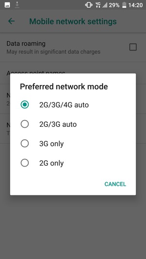 Select your preferred option