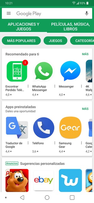 Seleccione la barra de Búsqueda