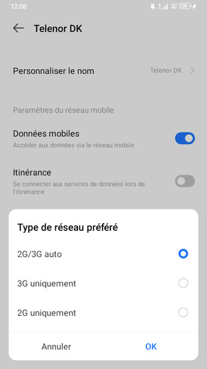 Sélectionnez votre option préférée et sélectionnez OK