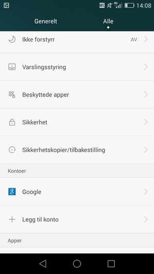 Bla til og velg Google