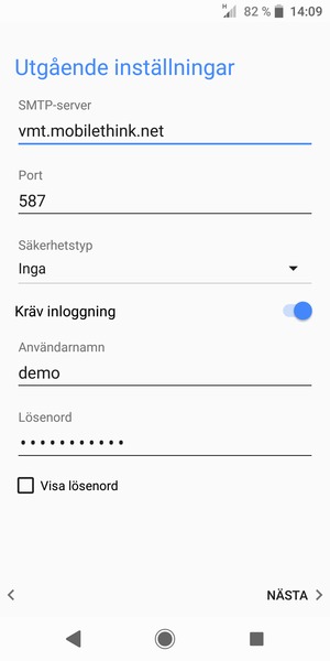 Ange utgående serveradress