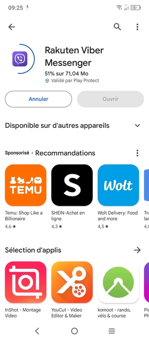 Veuillez attendre la fin de la procédure d'installation