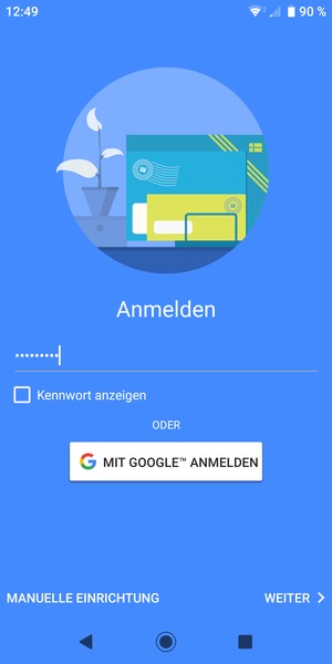 Geben Sie Ihre Gmail Passwort ein und wählen Sie WEITER