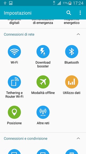 Scorri e seleziona Altre reti
