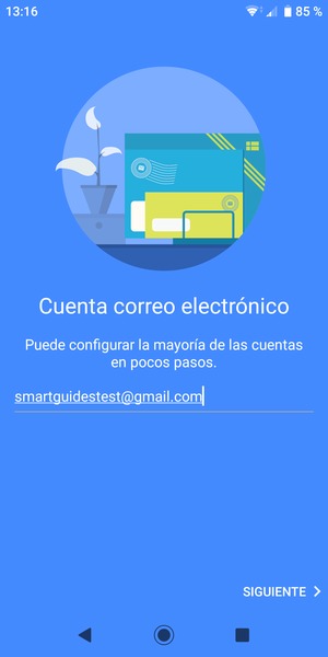 Introduzca su dirección de Gmail y seleccione SIGUIENTE