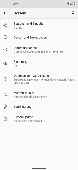 Wählen Sie Systemupdate