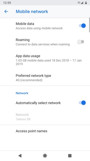 Turn off Automatically select network