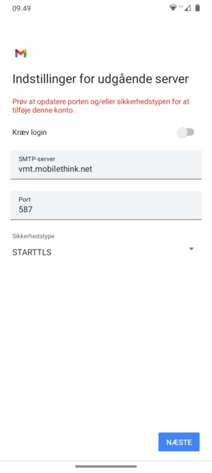Vælg Sikkerhedstype