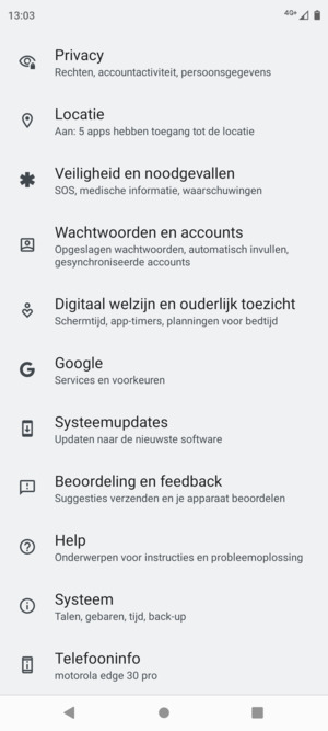Scroll naar en selecteer Systeem