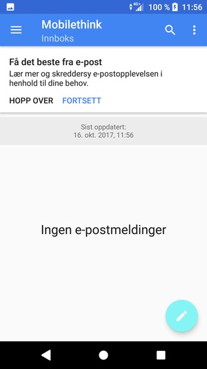 Kontoen er klar til bruk