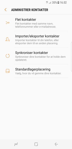 Vælg Importer/eksporter kontakter