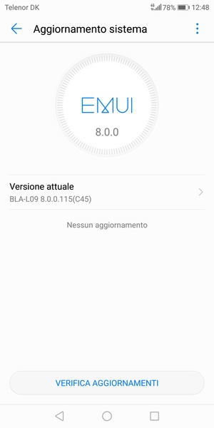 Se il tuo telefono è aggiornato, vedrai la seguente schermata
