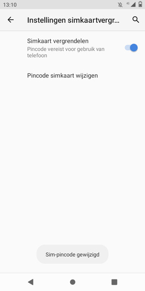 Uw Sim-pincode is gewijzigd