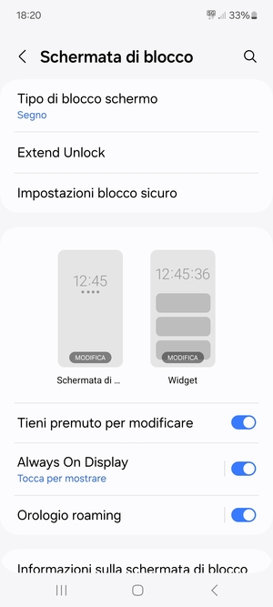 Il tuo telefono è ora protetto dal blocco schermo