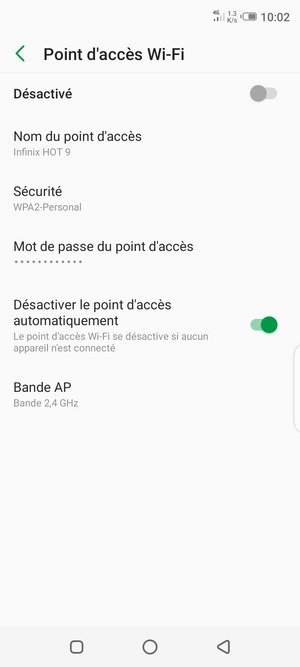 Activer le Point d'accès Wi-Fi