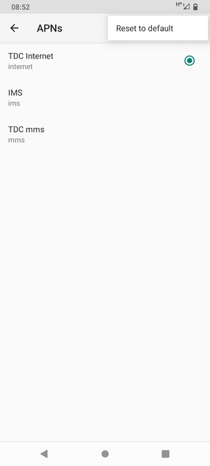 Select Reset to default