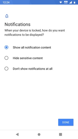 Select your preferred option and select DONE