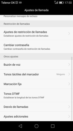 Desplácese y seleccione Buzón de voz