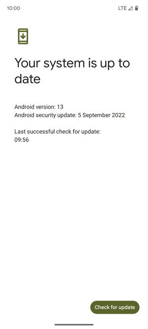 If your phone is up to date, you will see the following screen