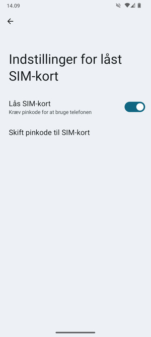 Vælg Skift pinkode til SIM-kort