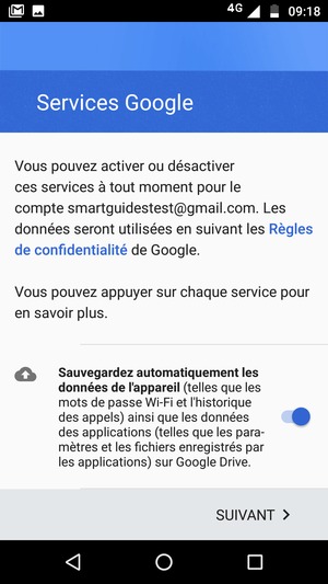 Sélectionnez SUIVANT