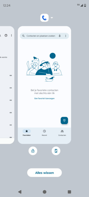 Selecteer Alles wissen om alle actieve apps te sluiten