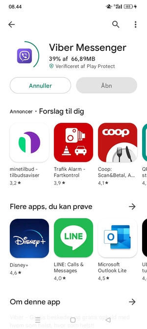 Afvent at installeringen er afsluttet