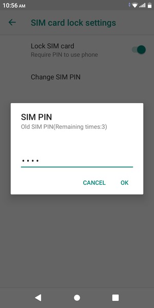 Enter your Old SIM PIN and select OK