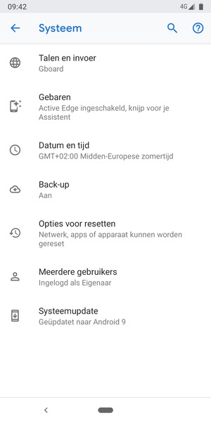 Selecteer Systeemupdate