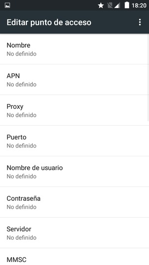 Introduzca la información de Internet