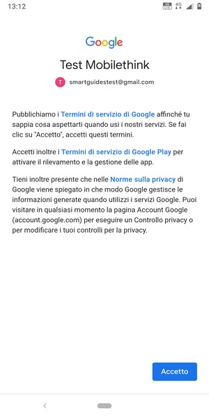 Seleziona Accetto
