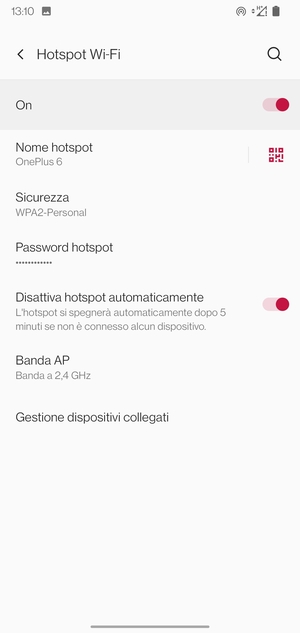 Il telefono è ora pronto per essere usato come modem