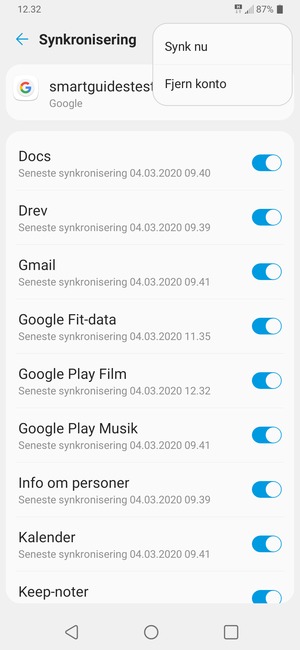 Vælg Synk nu