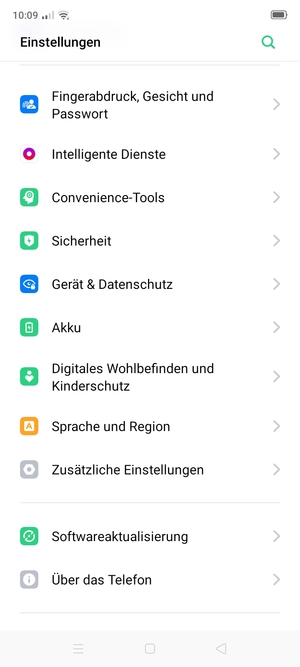 Scrollen Sie und wählen Sie Gerät & Datenschutz