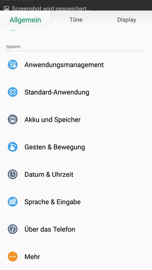 Scrollen Sie und wählen Sie Über das Telefon