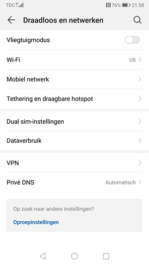 Selecteer Mobiel netwerk