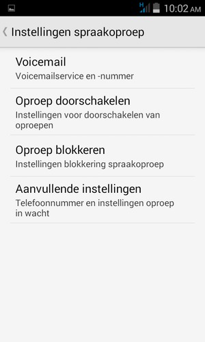 Selecteer Voicemail