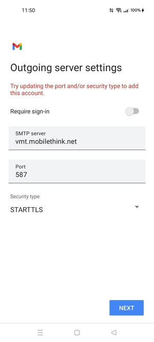 Select Security type