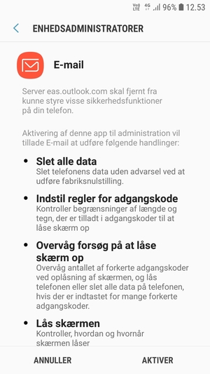 Vælg AKTIVER