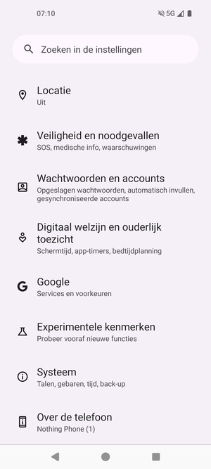 Scroll naar en selecteer Systeem