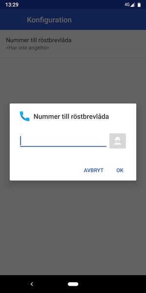 Ange Nummer till röstbrevlåda och välj OK